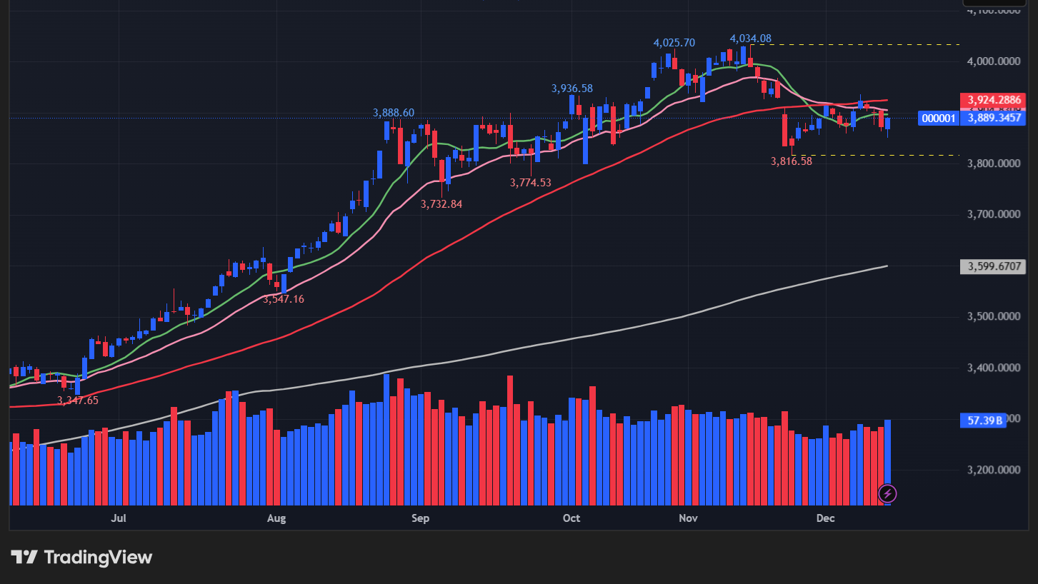 【上海総合指数の日足チャート】　
