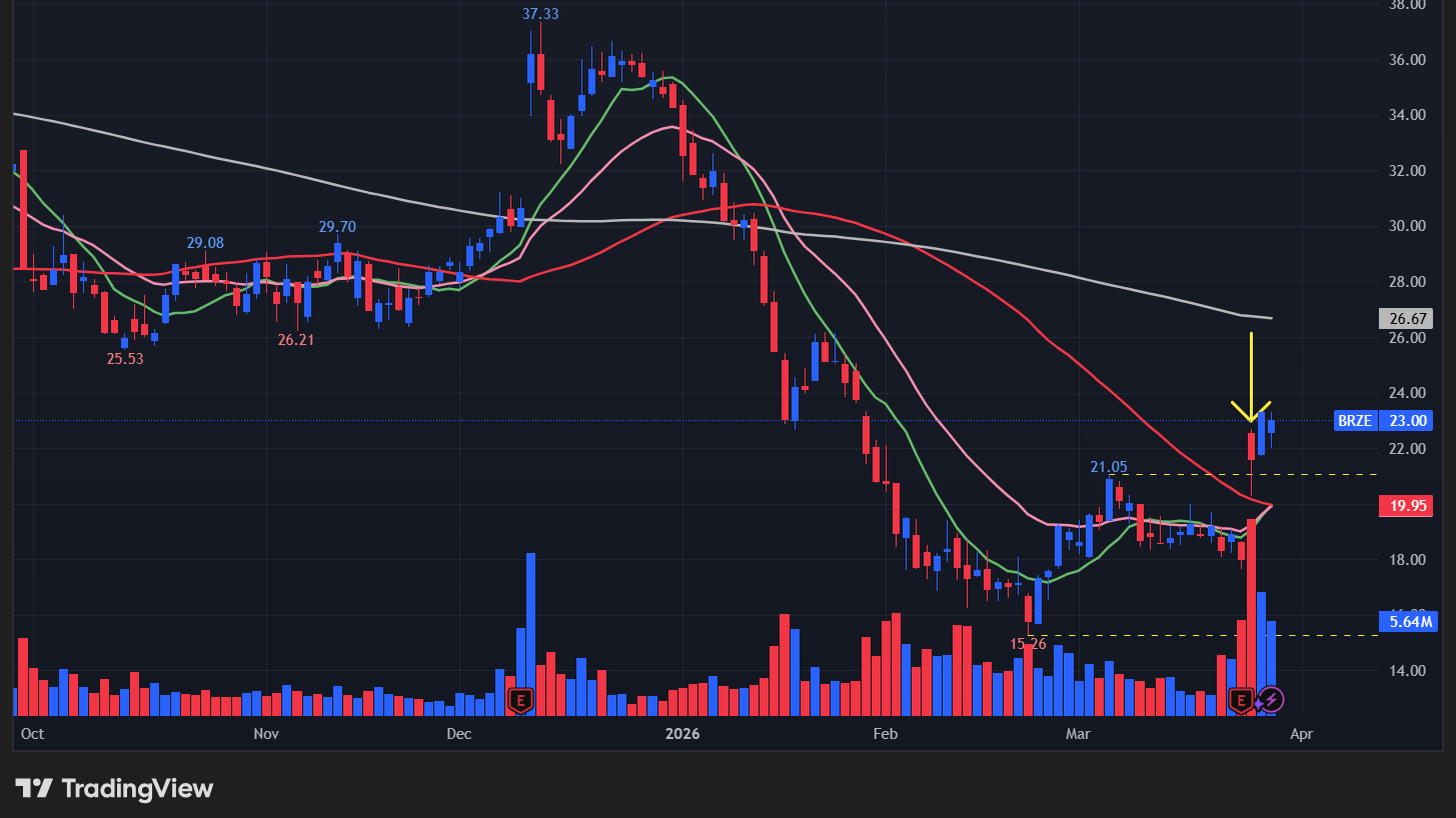 【BRZEの日足チャート】 ※TradingView提供