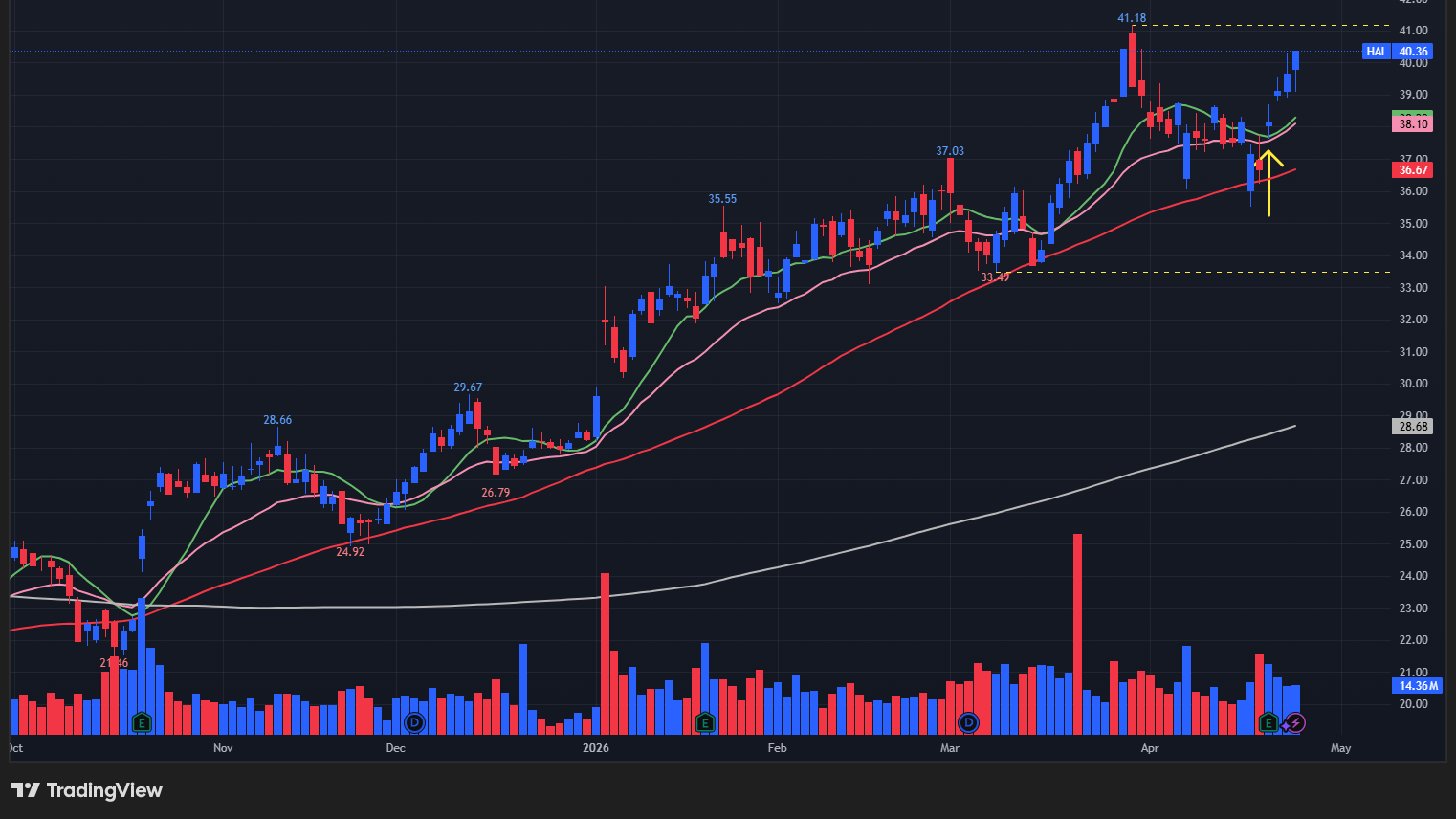 【HALの日足チャート】　※TradingView提供