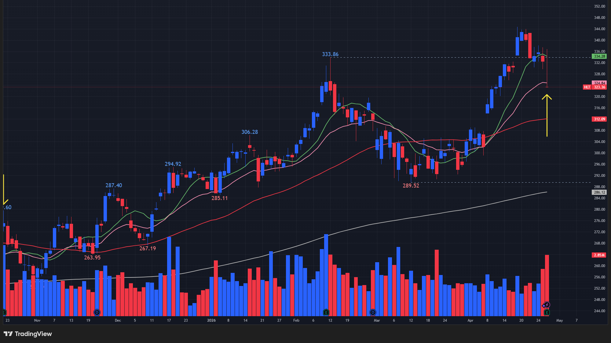 【HLTの日足チャート】　※TradingView提供