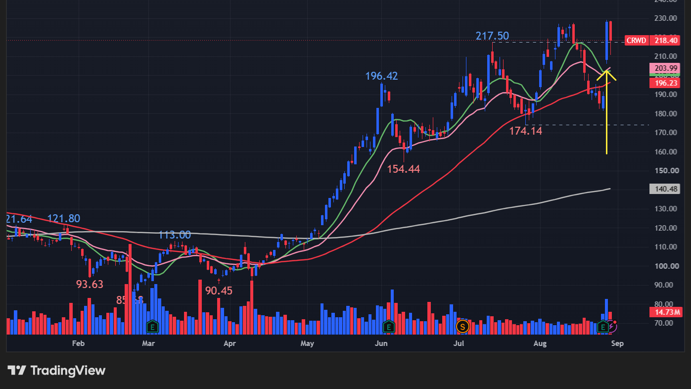 【CRWDの日足チャート】 ※TradingView提供